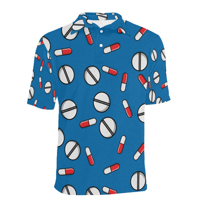 Pill Pattern Print Design A05 Men Polo Shirt