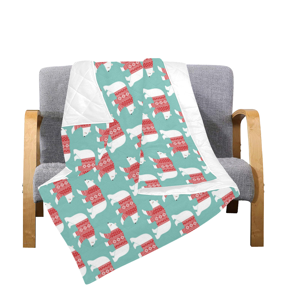 Polar Bear Pattern Print Design A04 Premium Quilt