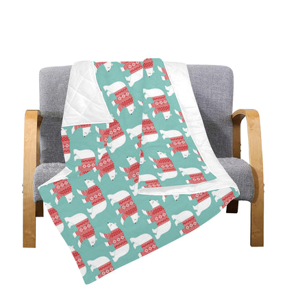 Polar Bear Pattern Print Design A04 Premium Quilt