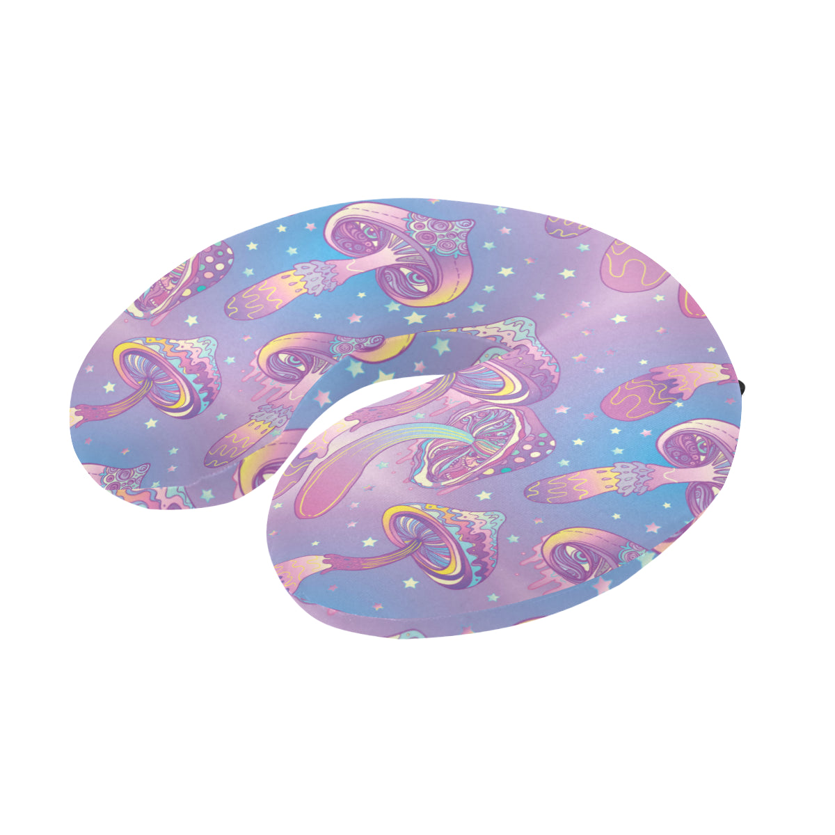 Psychedelic Mushroom Pattern Print Design A01 U-Shaped Travel Neck Pillow