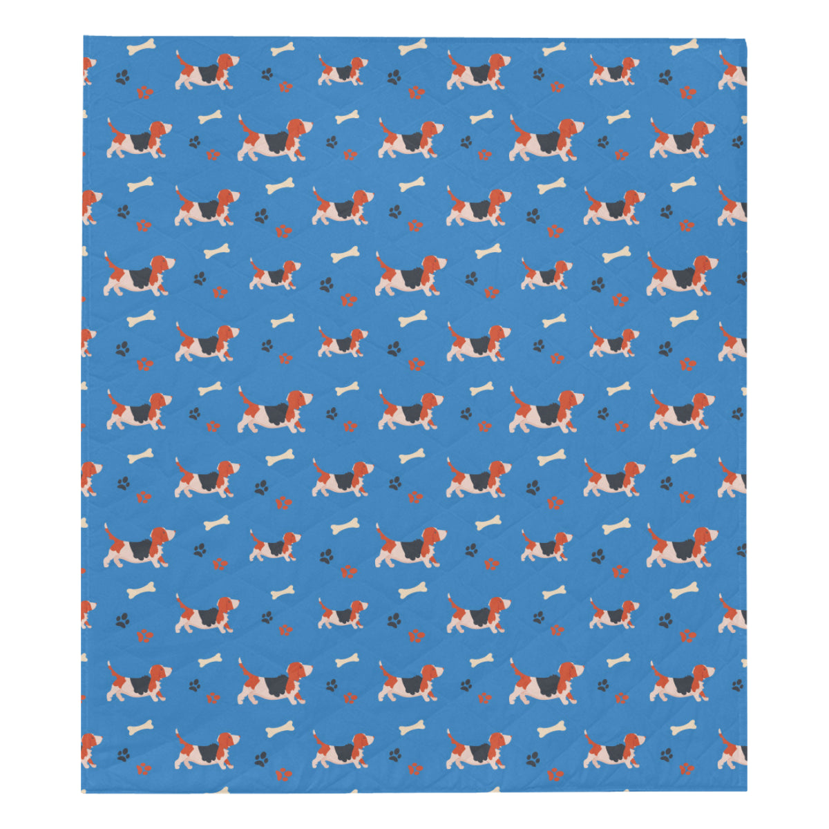Basset Hound Pattern Print Design 02 Premium Quilt