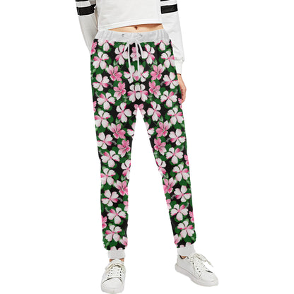 Hibiscus Pink Flower Hawaiian Print Unisex Sweatpants