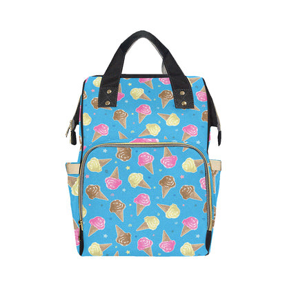 Ice Cream Pattern Print Design 01 Diaper Bag Backpack