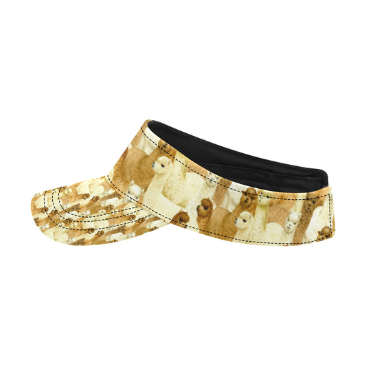 Alpaca Watercolor Design Themed Print Unisex Sun Visor