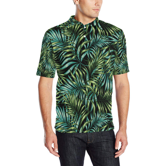 Tropical Flower Pattern Print Design TF08 Men Polo Shirt