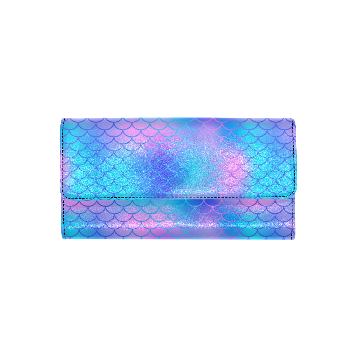 Mermaid Scales Pattern Print Design 04 Women's Trifold Wallet