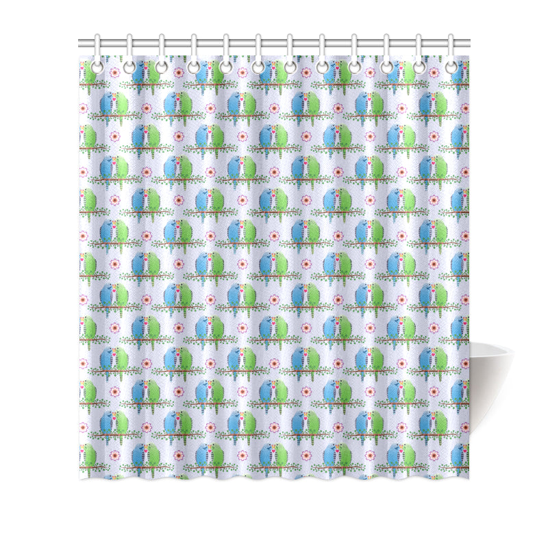 Budgerigar Pattern Print Design 05 Shower Curtain