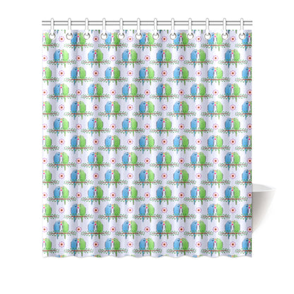 Budgerigar Pattern Print Design 05 Shower Curtain