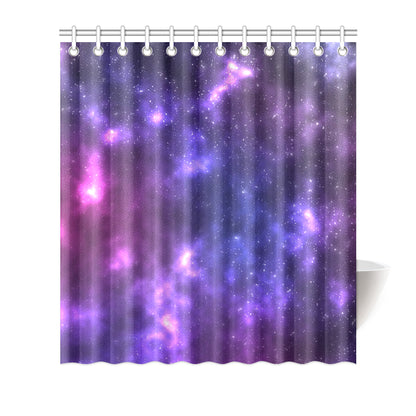 Celestial Purple Blue Galaxy Shower Curtain