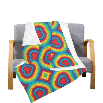 Tie Dye Heart shape Premium Quilt