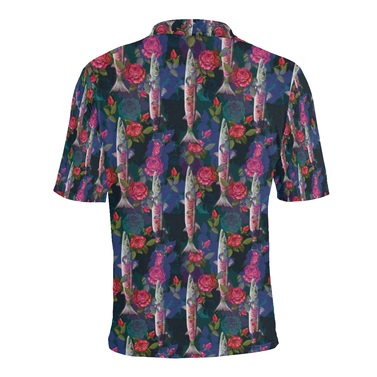 Barracuda with Folwer Pattern Print Design 01 Men Polo Shirt
