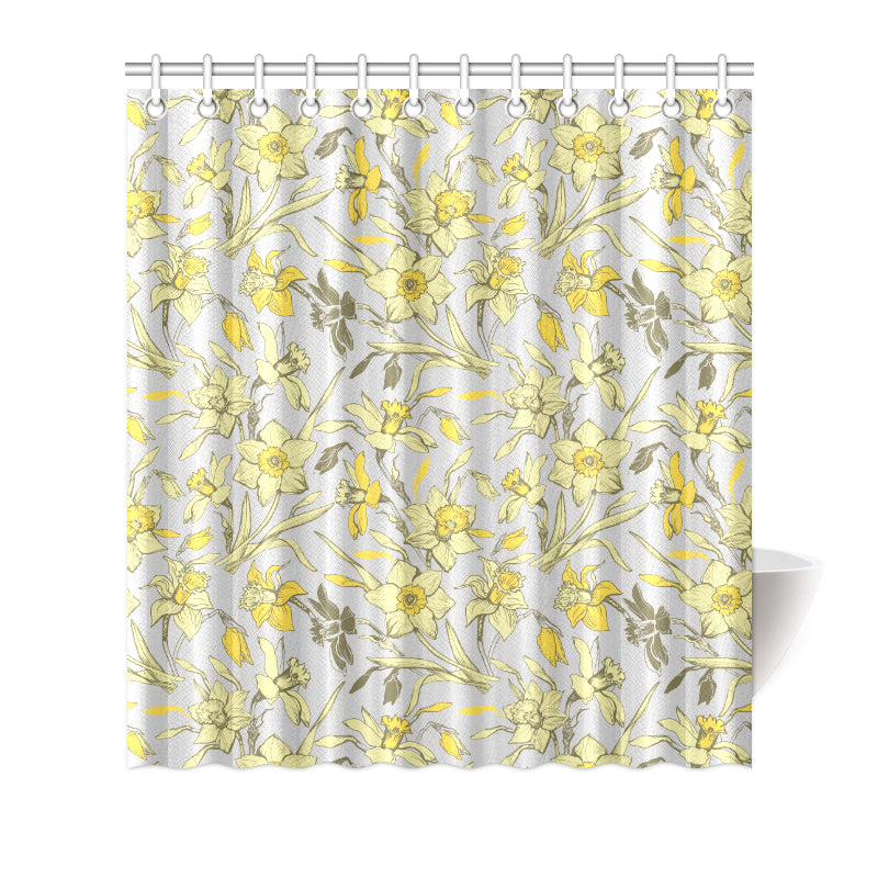 Daffodils Pattern Print Design DF05 Shower Curtain