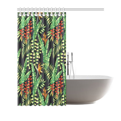 Hawaiian Flower Tropical Palm Leaves Shower Curtain