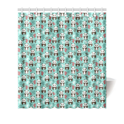 Panda Bear Cute Themed Print Shower Curtain