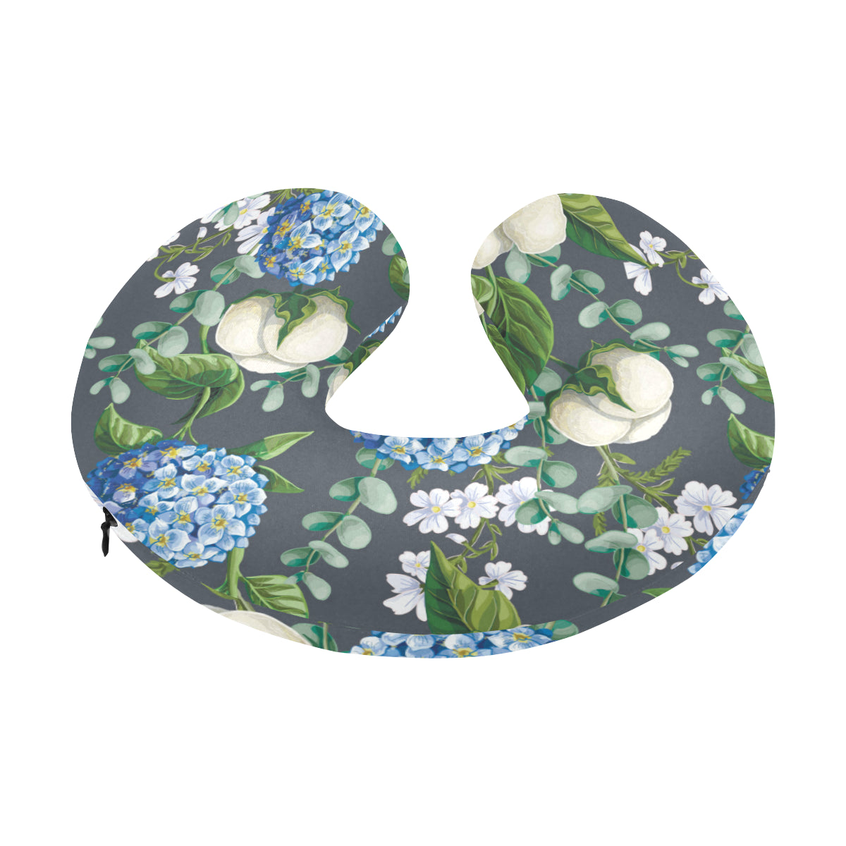 Hydrangea Pattern Print Design 02 U-Shaped Travel Neck Pillow
