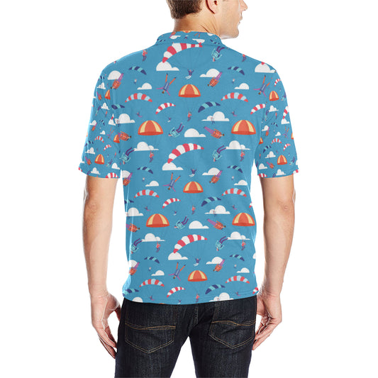 Skydiving Pattern Print Design 03 Men Polo Shirt