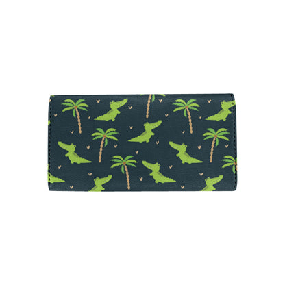 Alligator Pattern Print Design 02 Women's Trifold Wallet