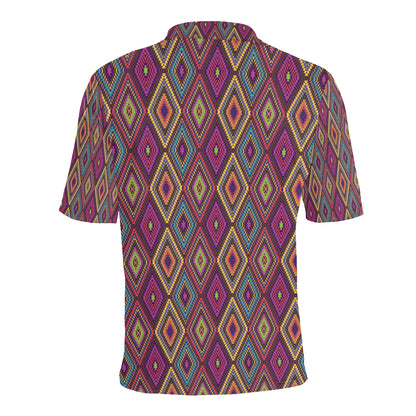 Southwestern Print Men Polo Shirt
