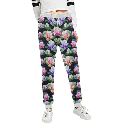 Lotus Flower Print Design Unisex Sweatpants