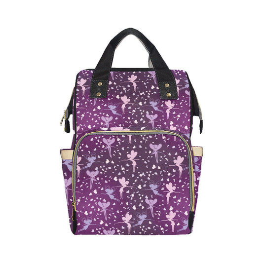 Fairy Pink Print Pattern Diaper Bag Backpack