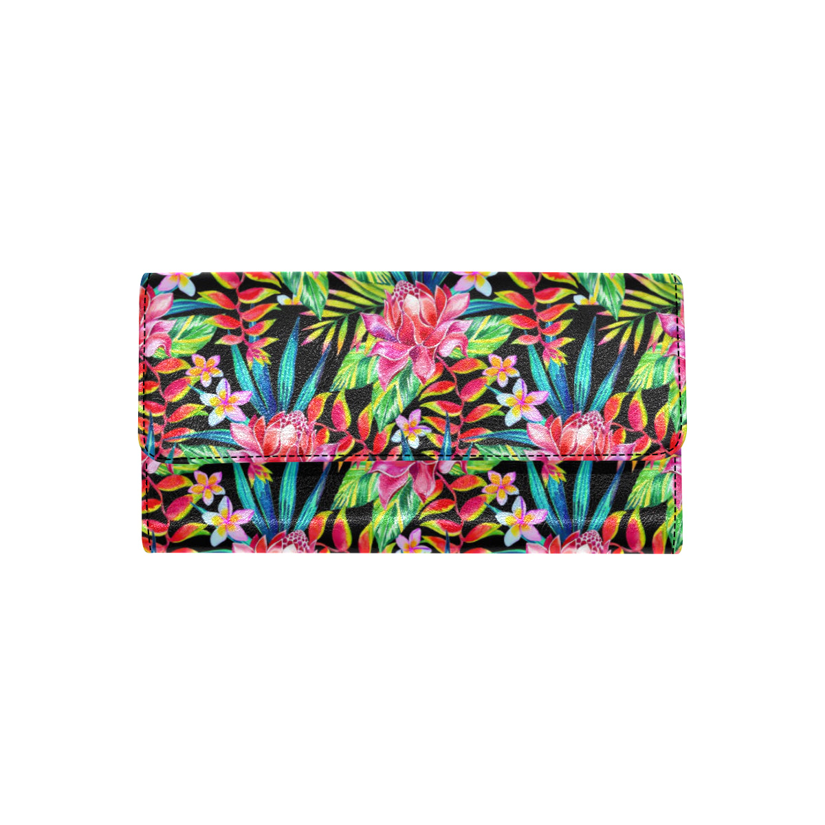Heliconia Pattern Print Design HL02 Women's Trifold Wallet