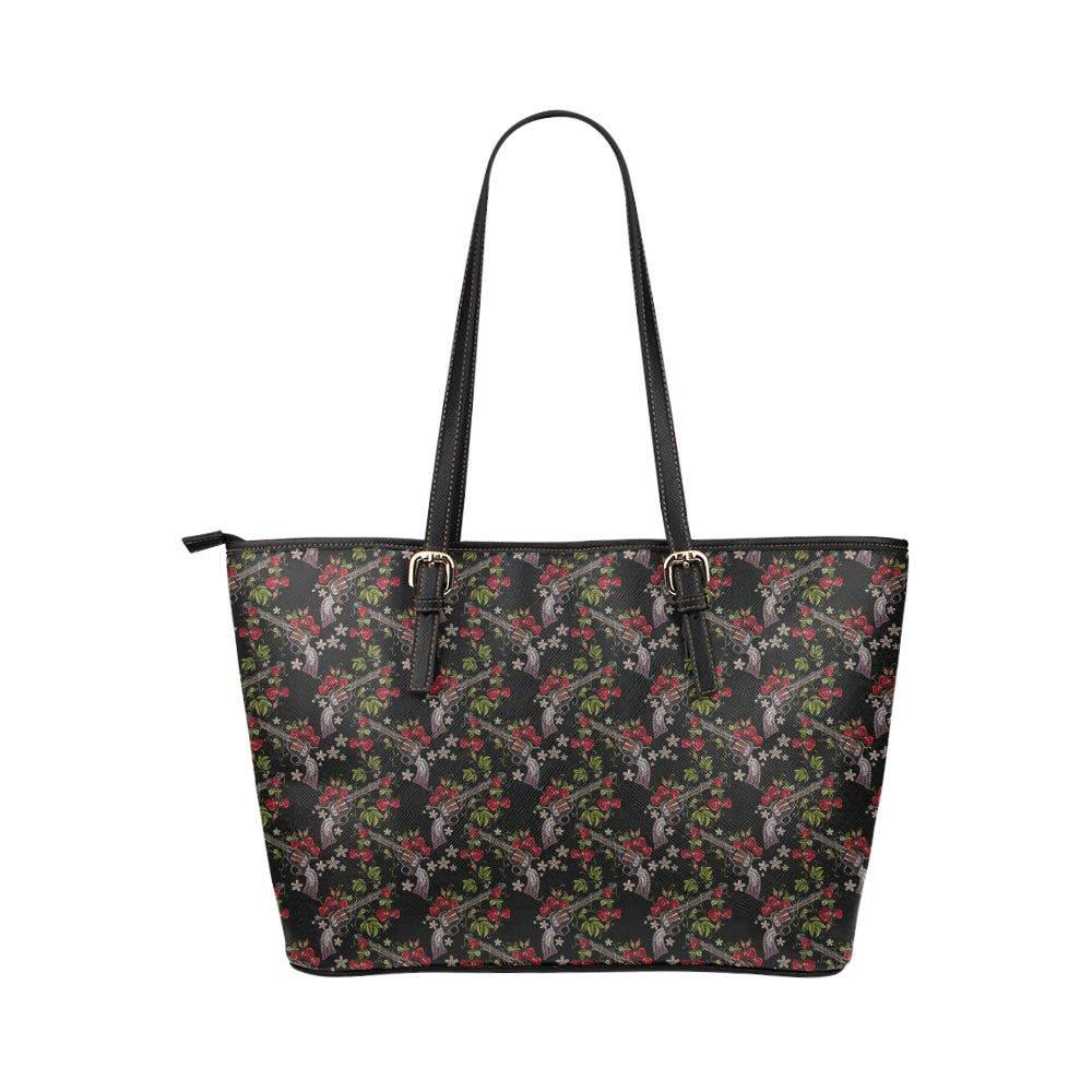 Western Design Leather Tote Bag