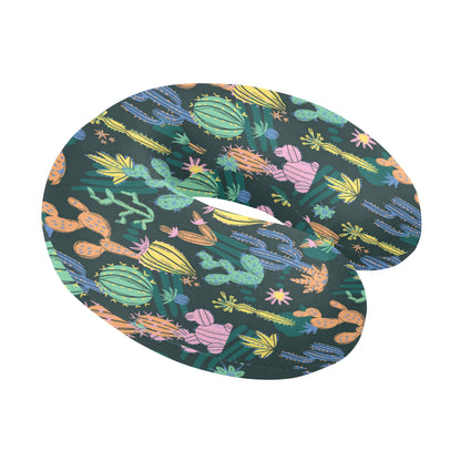 Cactus Pattern Print Design 05 U-Shaped Travel Neck Pillow