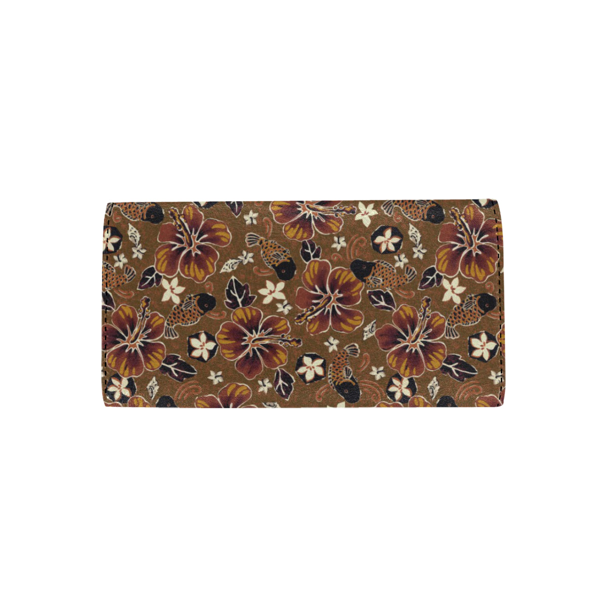 Hawaiian Themed Pattern Print Design H01 Women's Trifold Wallet
