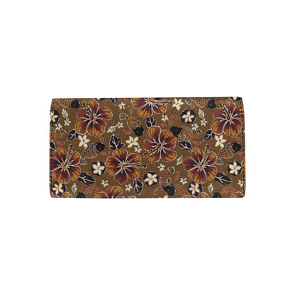 Hawaiian Themed Pattern Print Design H01 Women's Trifold Wallet