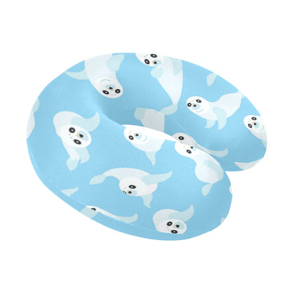 Sea Lion Cute Pattern Print Design 03 U-Shaped Travel Neck Pillow