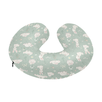 Bunny Pattern Print Design 03 U-Shaped Travel Neck Pillow