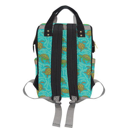 Sea Turtle Pattern Print Design T010 Diaper Bag Backpack