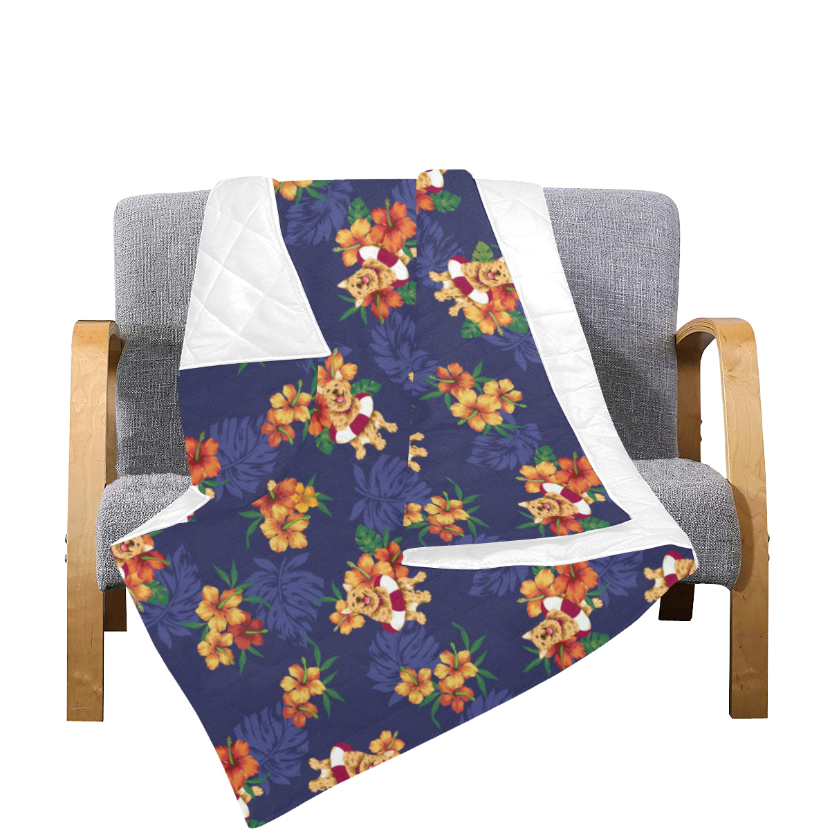 Hawaiian Themed Pattern Print Design H02 Premium Quilt