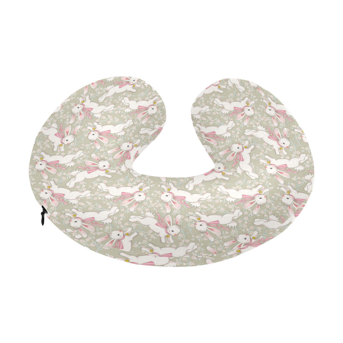 Bunny Pattern Print Design 06 U-Shaped Travel Neck Pillow
