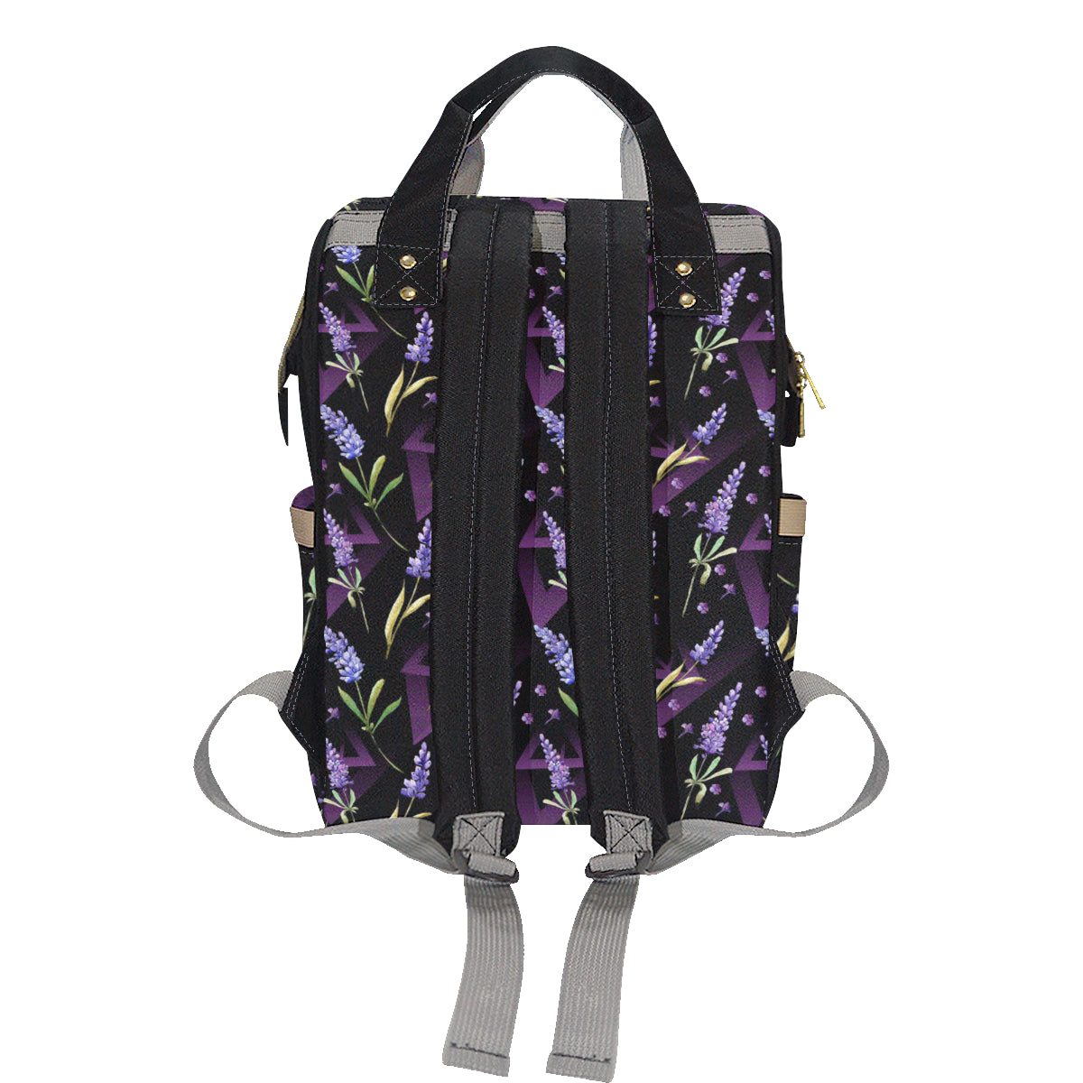 Lavender Pattern Print Design LV07 Diaper Bag Backpack