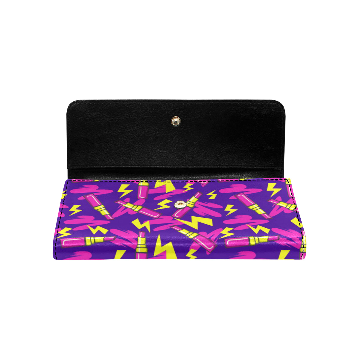 Lipstick Pattern Print Design LT04 Women's Trifold Wallet