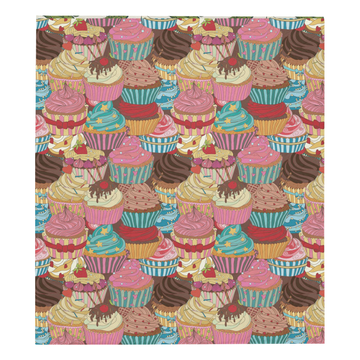 Cupcake Pattern Print Design CP01 Premium Quilt