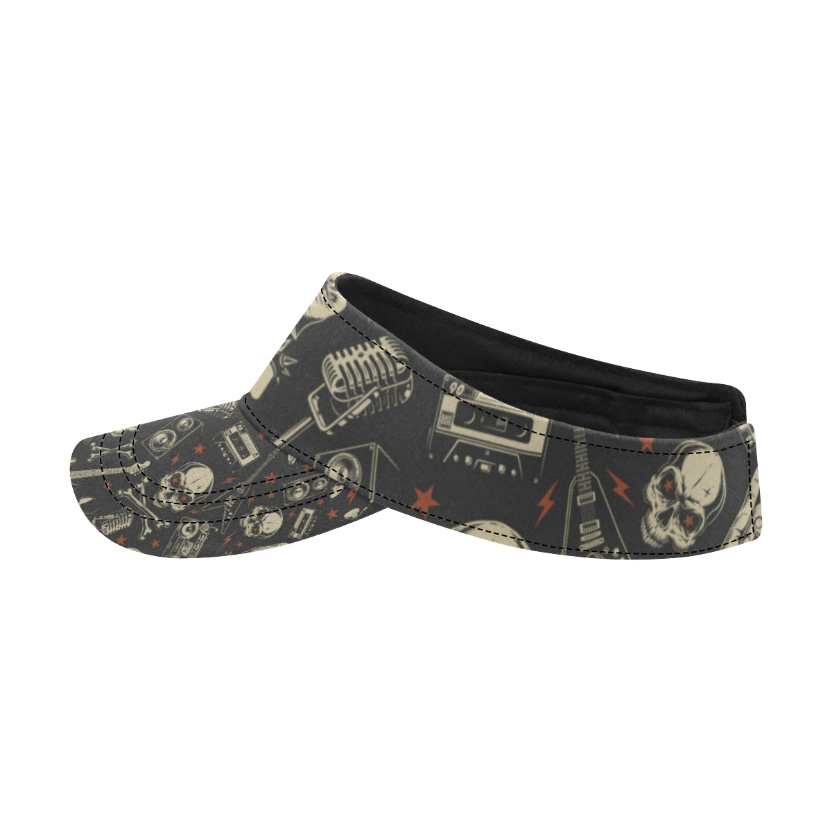 Rock and Roll Skull Pattern Print Design A03 Unisex Sun Visor