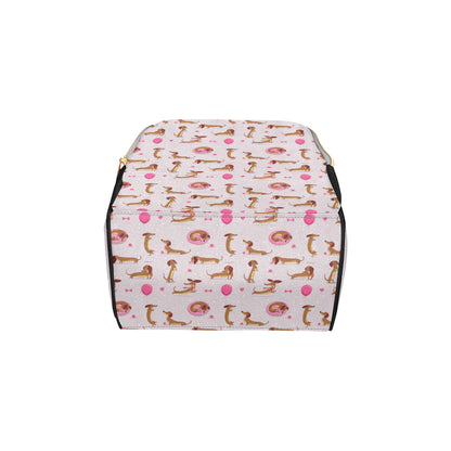 Dachshund Pattern Print Design 10 Diaper Bag Backpack