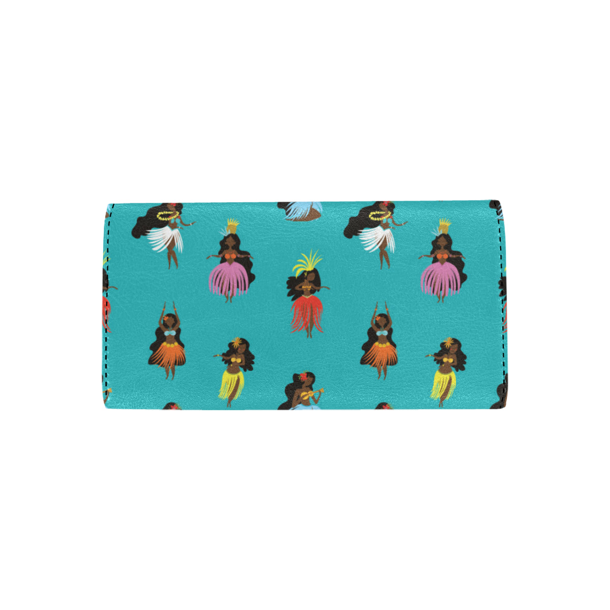 Hula Dancers Pattern Print Design 04 Women's Trifold Wallet