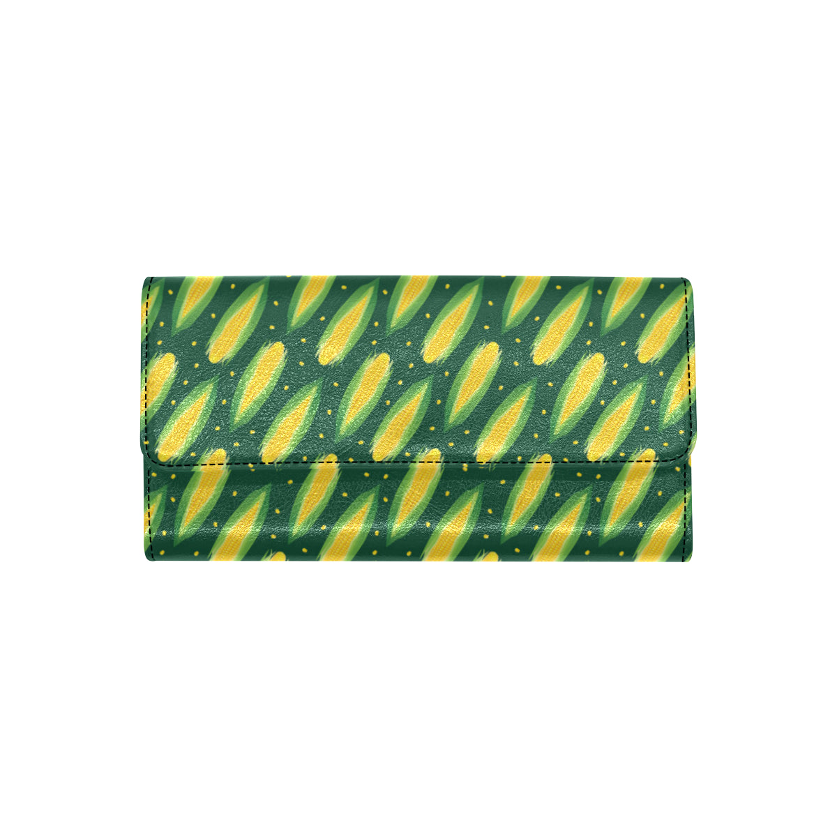 Corn Pattern Print Design 03 Women's Trifold Wallet