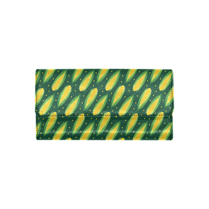 Corn Pattern Print Design 03 Women's Trifold Wallet