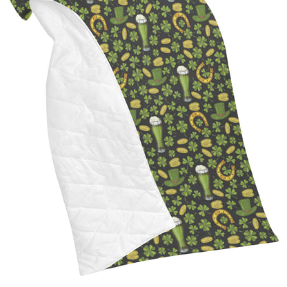 Clover St Patricks Pattern Print Design 03 Premium Quilt
