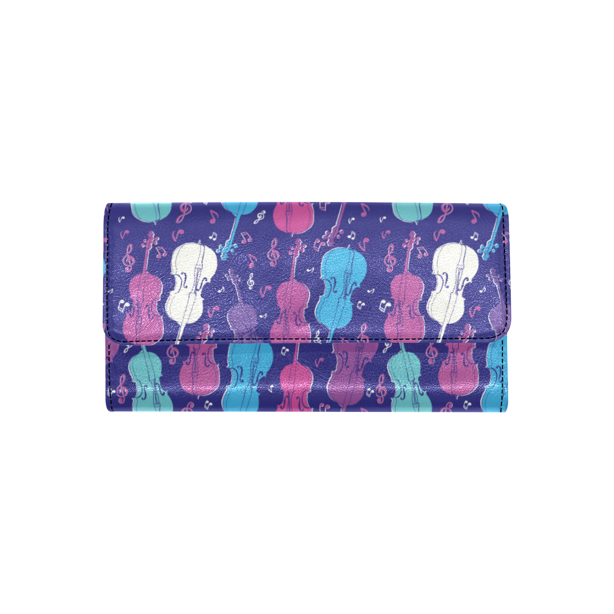 Cello Pattern Print Design 01 Women's Trifold Wallet