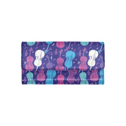 Cello Pattern Print Design 01 Women's Trifold Wallet