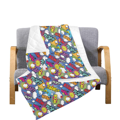 Comic Book Pattern Print Design 02 Premium Quilt
