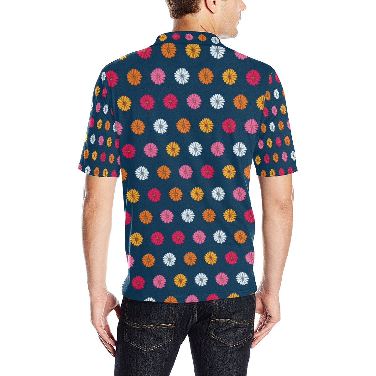 Gerberas Pattern Print Design GB06 Men Polo Shirt