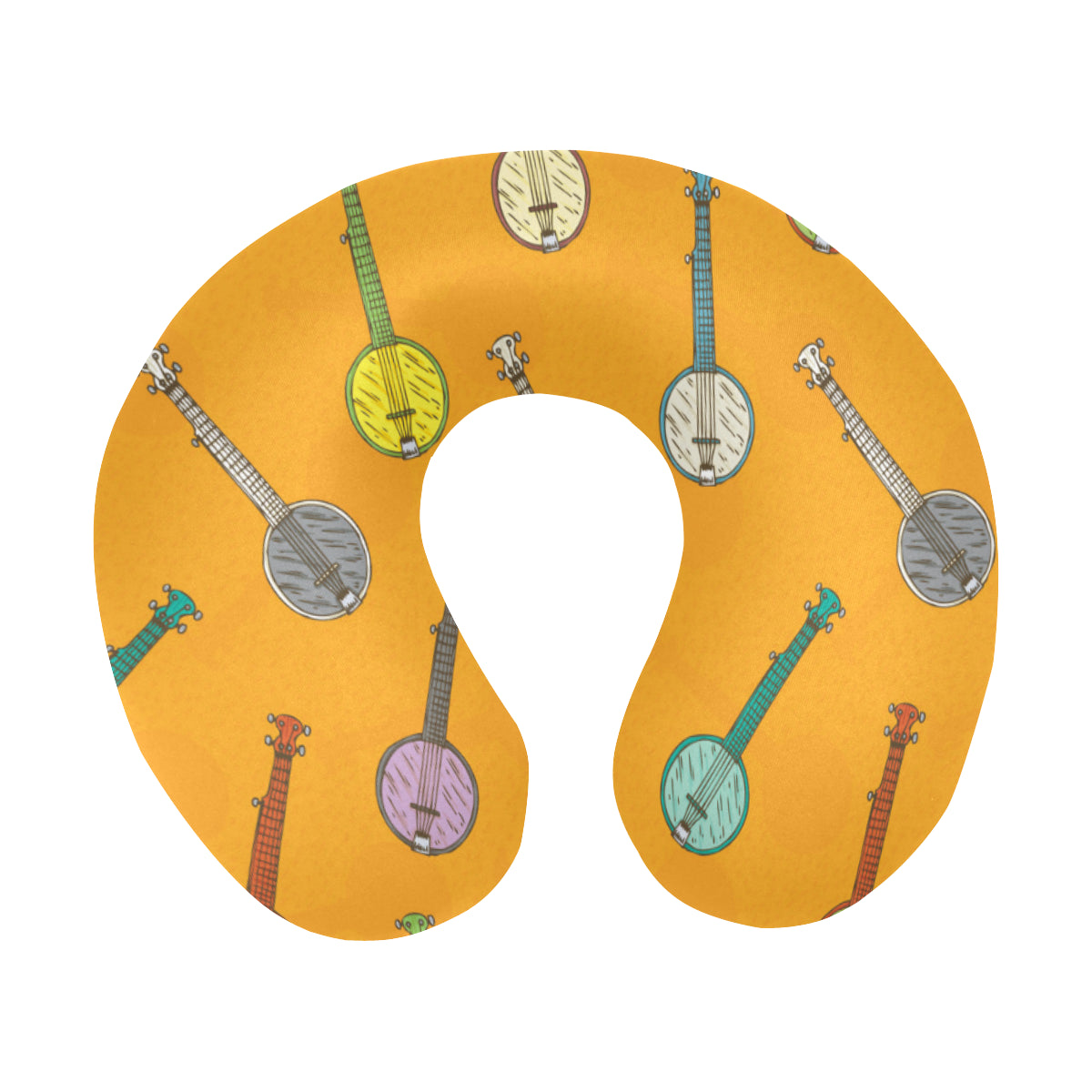 Banjo Pattern Print Design 02 U-Shaped Travel Neck Pillow
