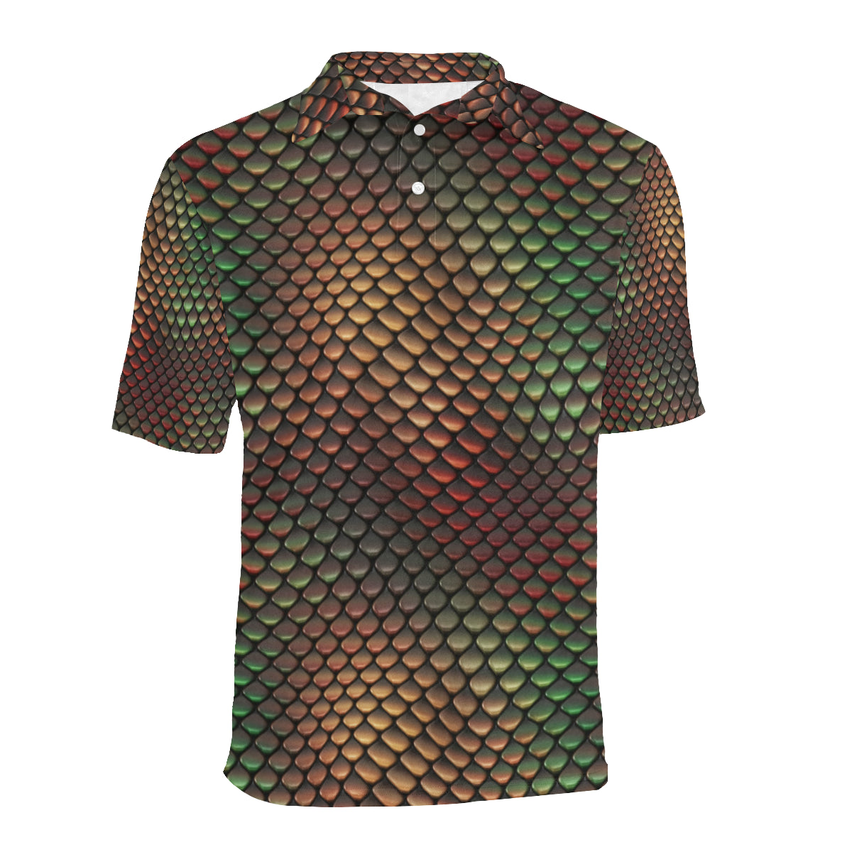Snake Skin Colorful Print Men Polo Shirt