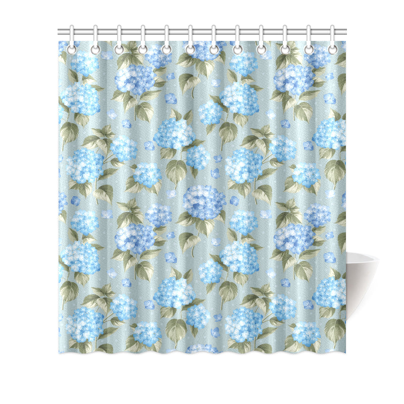 Hydrangea Pattern Print Design 01 Shower Curtain
